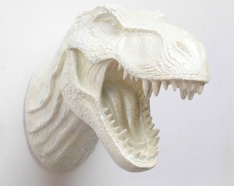 T Rex Head Dinosaur Wall Mount In Gold The Wilbur Resin T - 